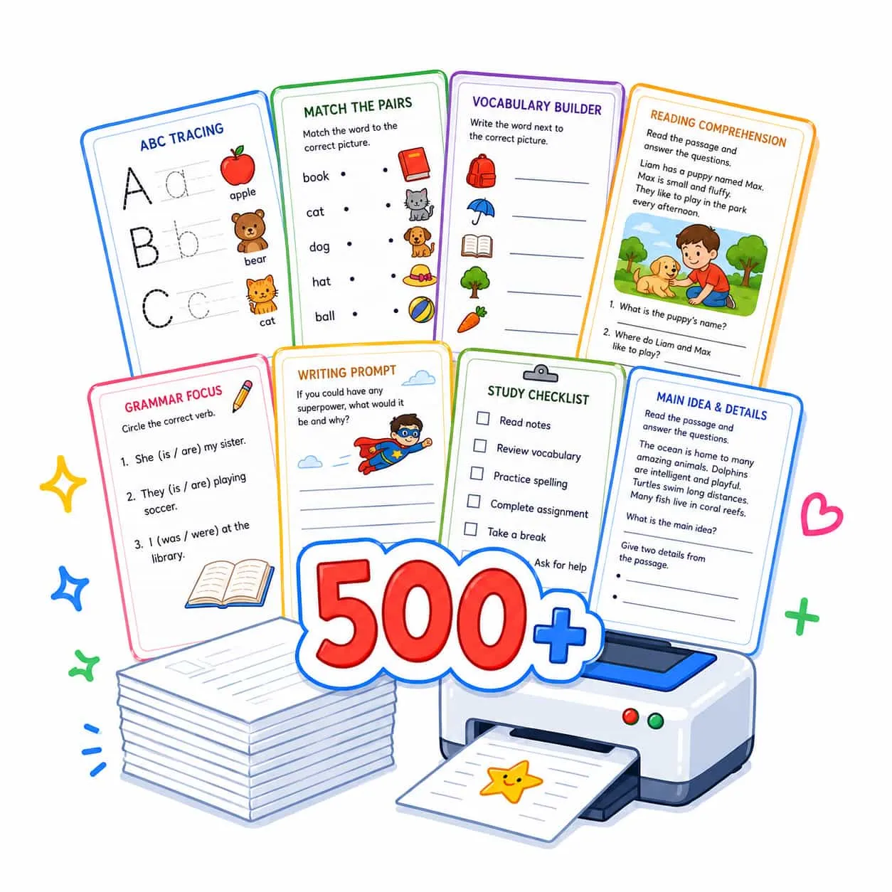 Mais de 500 atividades para imprimir